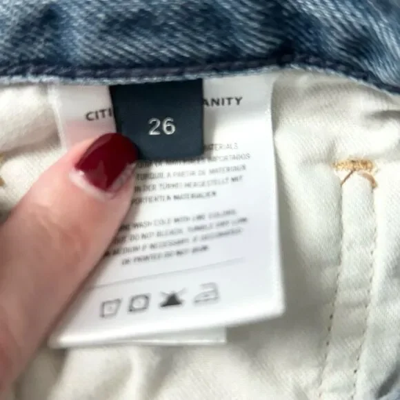 Citizens of Humanity Charlotte Straight Leg Distressed Jean Cropped Size 26 - Picture 7 of 9